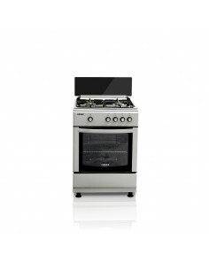 Fogão a Gás HAEGER 60×60 - 64 L, 4 Zonas, Inox/Cinzento