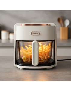 Fritadeira Digital sem Óleo HAEGER Air Glass - 4.5 L, 8 Programas, Cuba em Vidro, 1200W